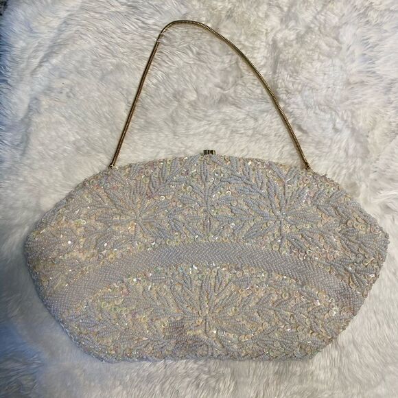 Gorgeous vntg Emson Marca white beaded cocktail - Picture 2 of 12